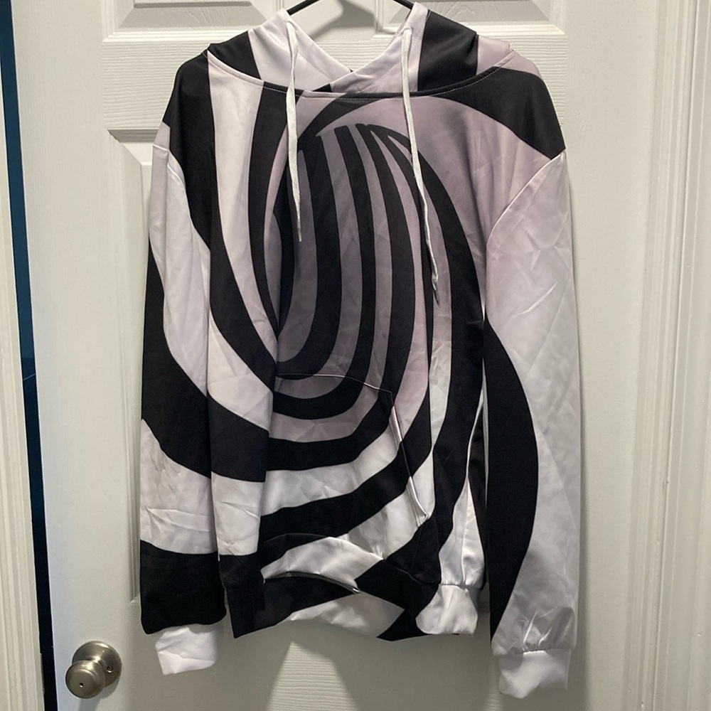 Black and White Swirl Men's Sweater